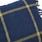 Hello Honey® Blue & Citron Plaid Cotton Flannel Pillow with Fringe